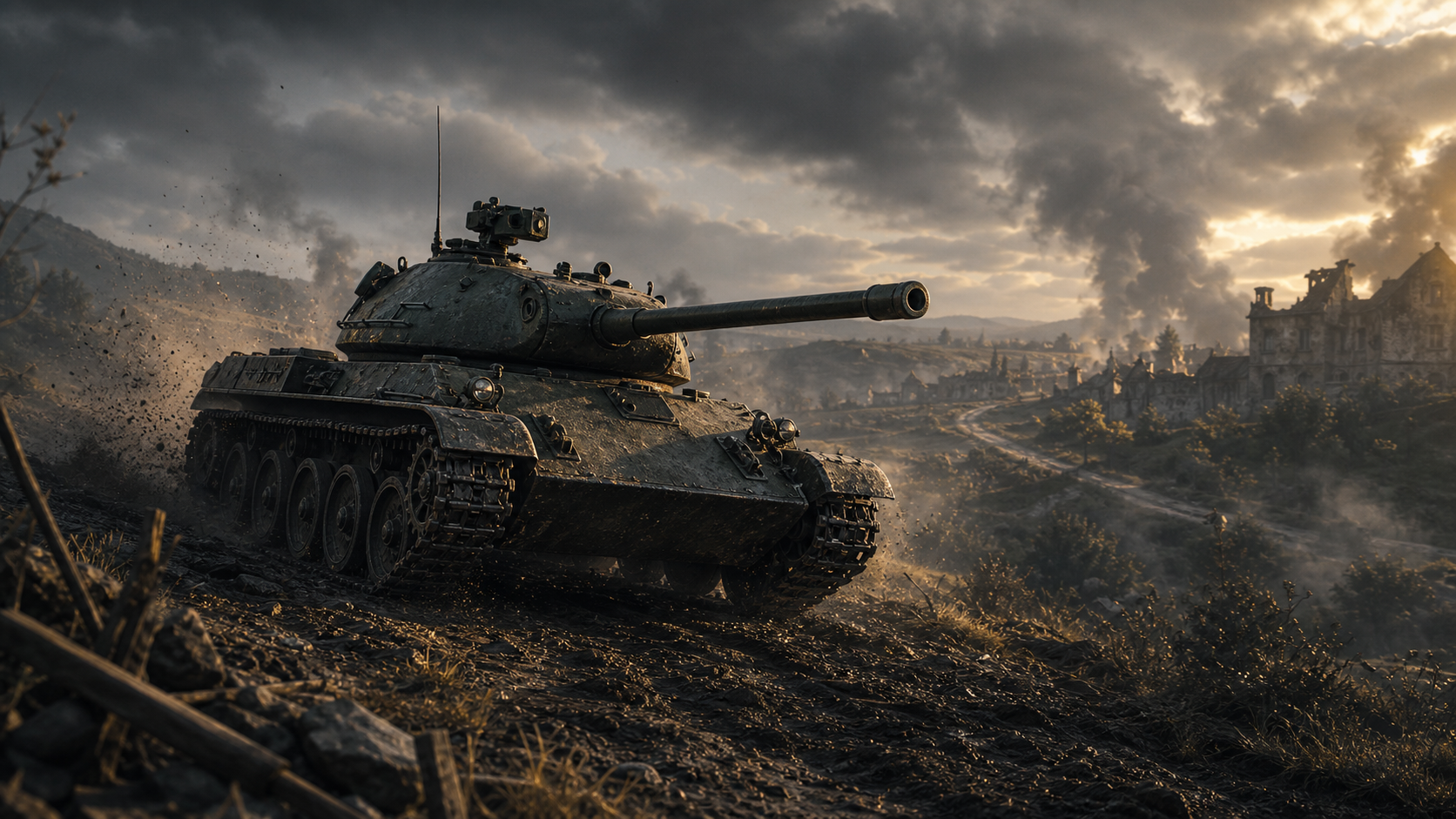 Ilustrační obrázek středního tanku ve World of Tanks stylu